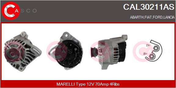 Casco Lichtmaschine Generator 70A 12V FüR Fiat 500 1.2 1.4 1.1 CAL30211AS-image
