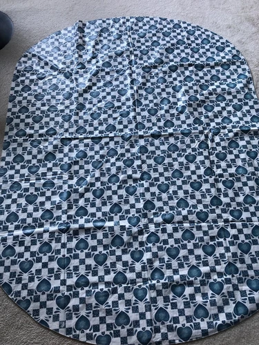 Corelle Coordinates Textiles Blue Hearts 52x70 Oval Tablecloth