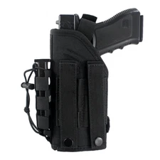 Tactical Molle Right Hand OWB Belt Pistol Gun Holster Pouch with Magazine Pouch