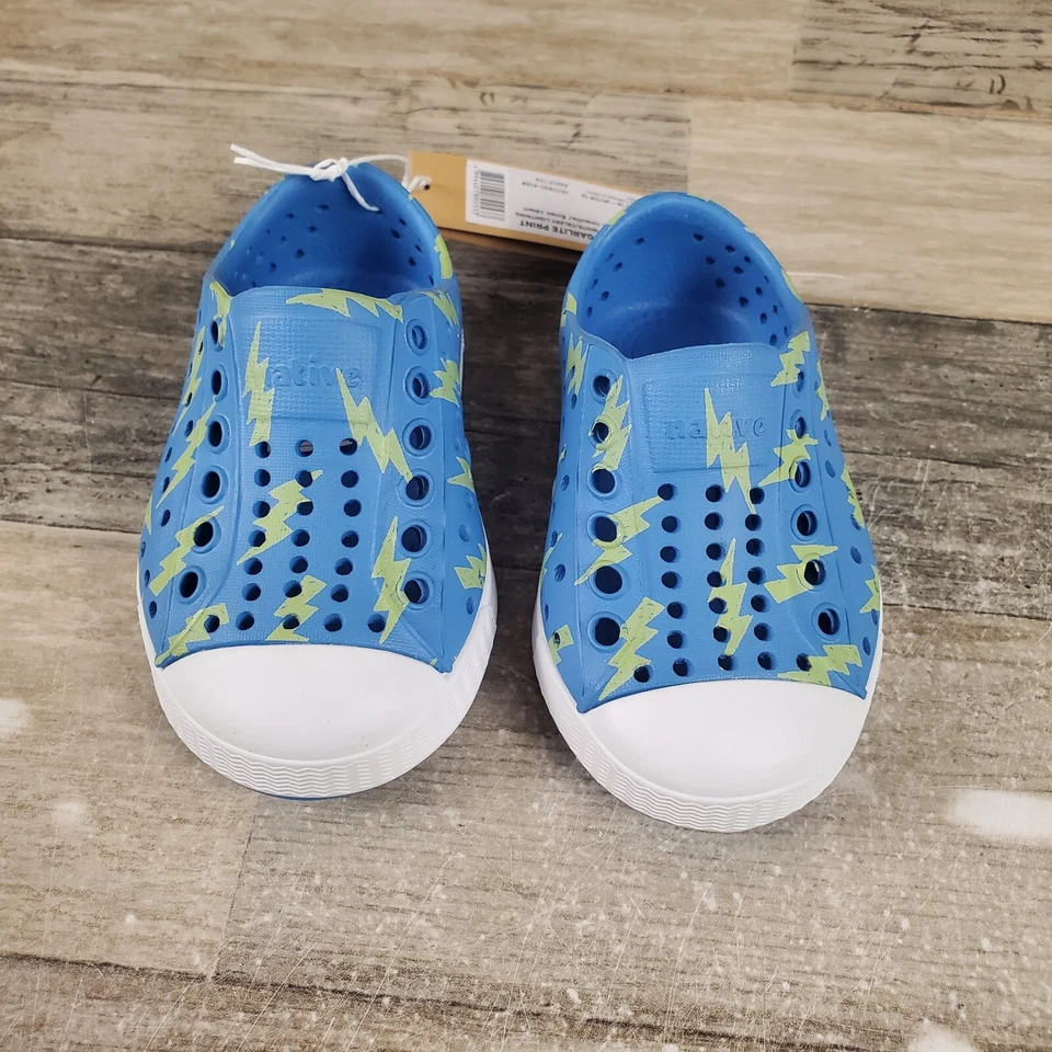 Tênis infantil Native Shoes Jefferson tamanho 4 azul branco estampa de açúcar slip-on - Imagem 2 de 4