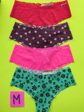 Victoria's Secret PINK Size M Lace Seamless Cheeky Panty Bundle - Lot of 4
