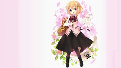 Anime girls gochuumon wa usagi desu ka hoto kokoa pink Playmat Game Mat Desk