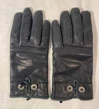 Leather Gloves Women's Black Lined Insulated Motorcycle - Size L