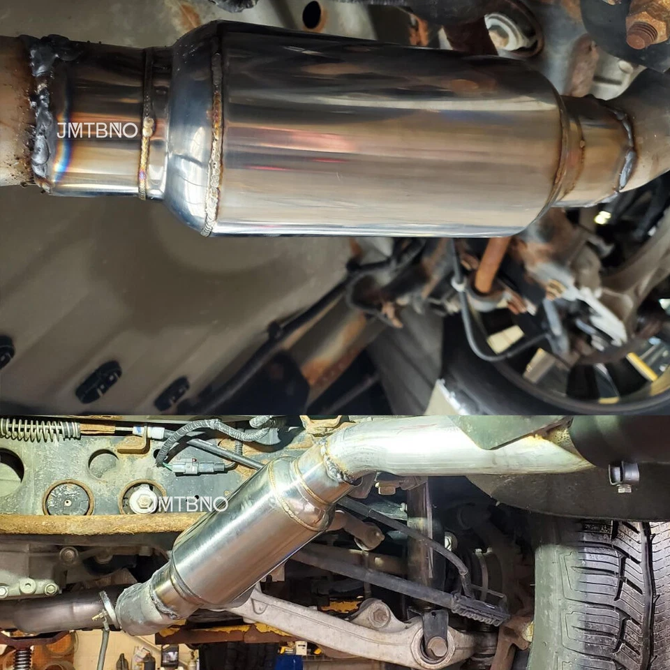 2 X For Volkswagen GTI Passat 3" In/Out Performance Mufflers Resonator Deep Tone - Image 3 of 4