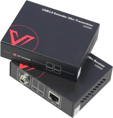 AV Access USB Extender over Cat5E/6/6A/7 196Ft/60M, 4 USB 2.0 Ports, U2EX50 A-6