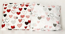 2 pack baby pillows filled  cushions 4 pram cot bed hearts pink red for 1 year+