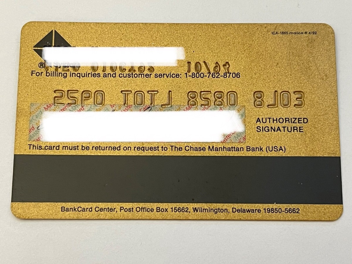 Bank of Boston MasterCard Credit Card Chase Manhattan Bank Expired