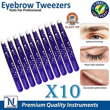 X10 Beauty Eyebrow Tweezers   Slanted Stainless Steel Precision Grooming Set