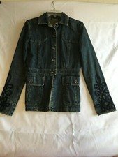 DKNY Women's Jacket Jean Blue Denim Fitted Medium wash Size Small Donna Karan