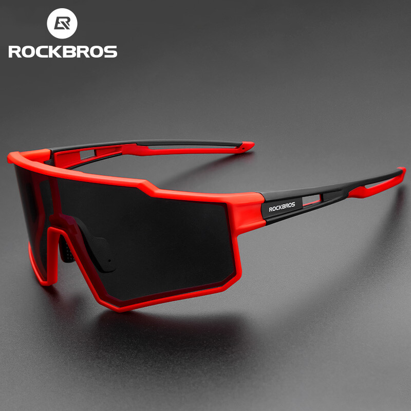 ROCKBROS Polarized Sports Sunglasses for Men Women,Cycling UV400 Protection Red