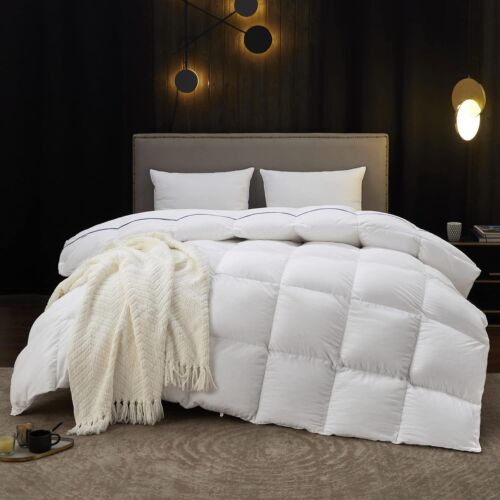 Bedsure Goose Feather Down Comforter California King - Extra Fluffy Duvet Insert - Picture 1 of 6