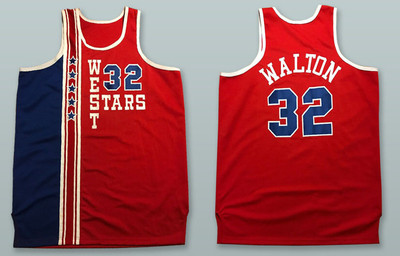 Custom BILL WALTON 32 ALL STAR WEST RED BASKETBALL JERSEY Stitched