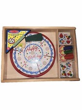 Melissa  Doug Birthday Party Cake - Wooden Play Food With Mix-n-Match Toppings