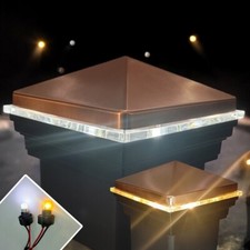 12-volt Lighted Trex posts. Our Glass Edge Style Coppertone cap Replaceable LEDs