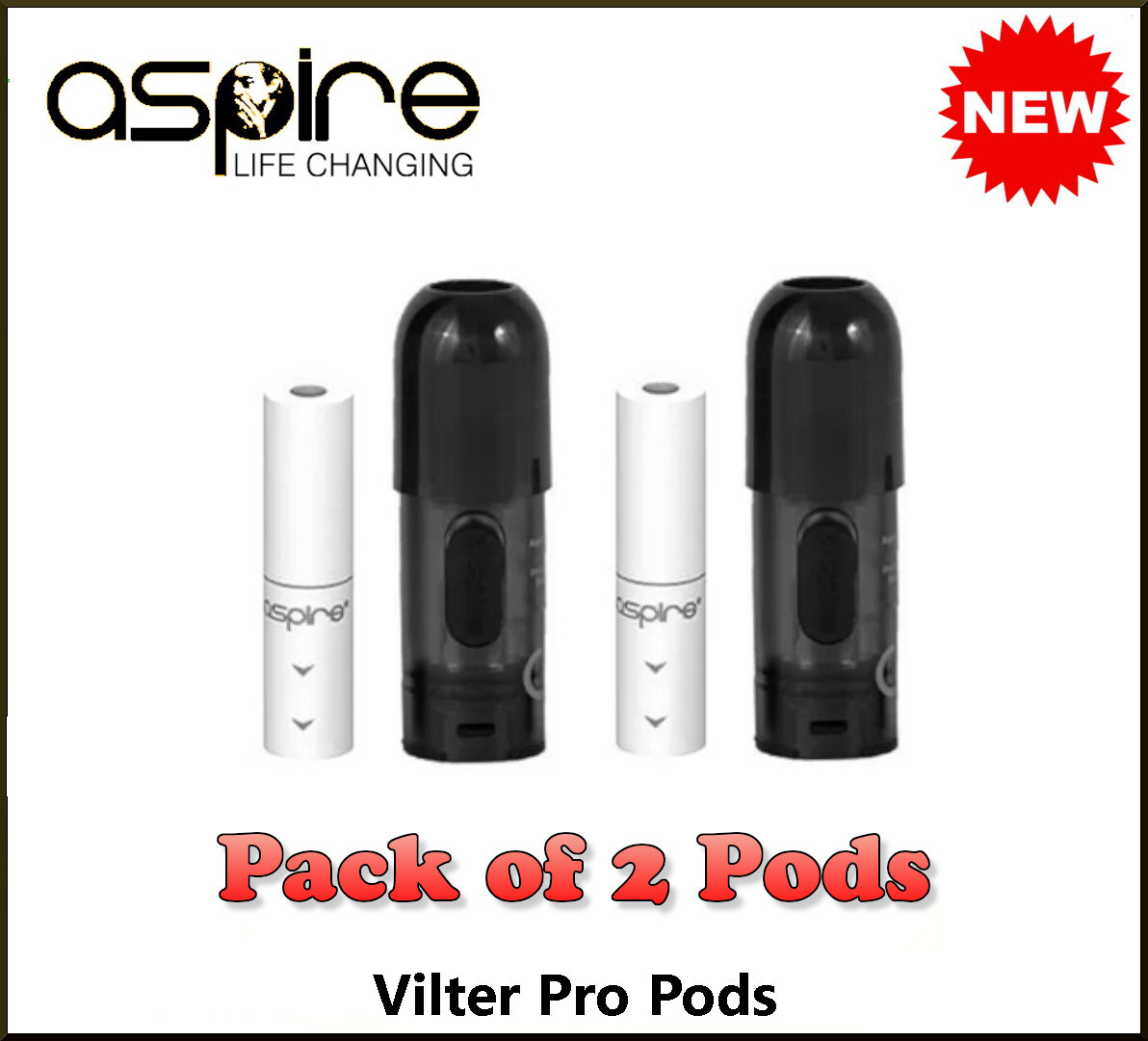 Aspire Vilter Pro Replacement Pods - 2ml - 2pk - 100% Authentic - UK Stock  | eBay UK