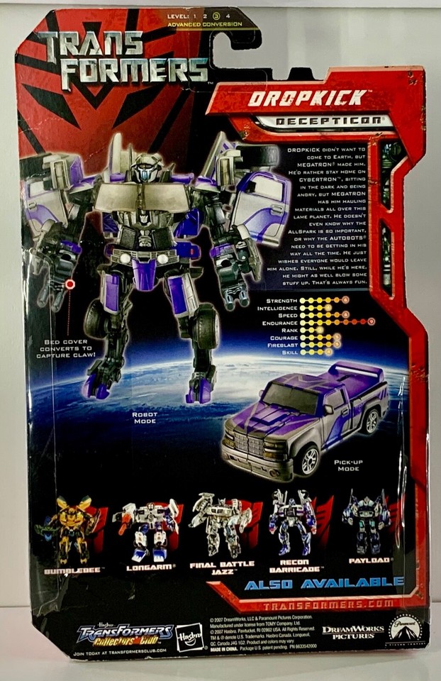 Transformers Drokick Transformers Movie Dropkick 2007 Deluxe Class! Sealed! Unused! | eBay