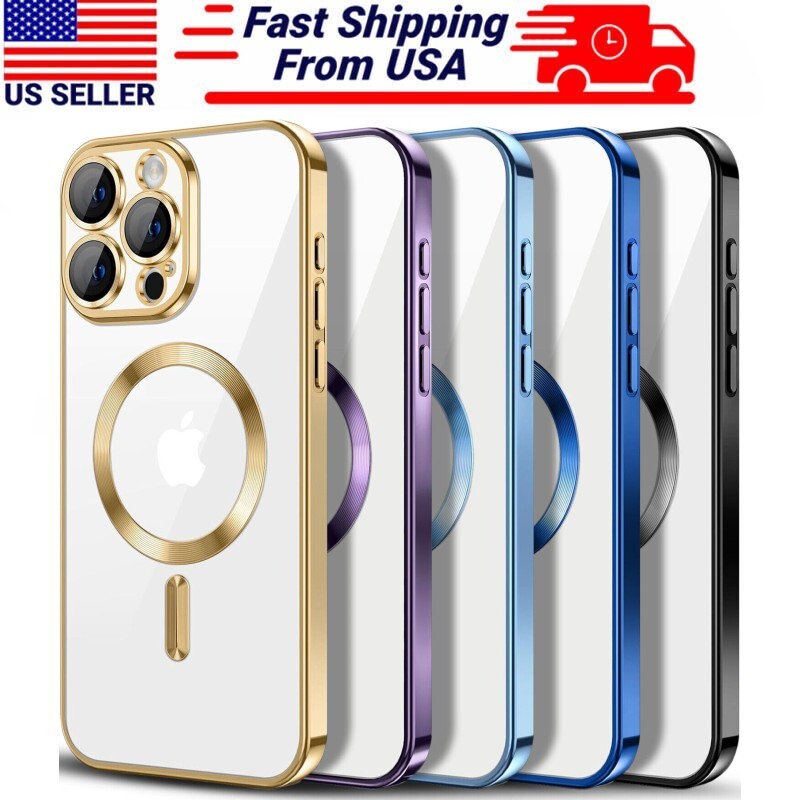 iPhone 16 15 14 13 12 11 Pro Max Magsafe Case Cover Magnetic Shockproof Clear