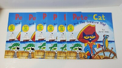 Lot Of (6) Pete The Cat And The Treasure Map Paperback Books By James Dean New