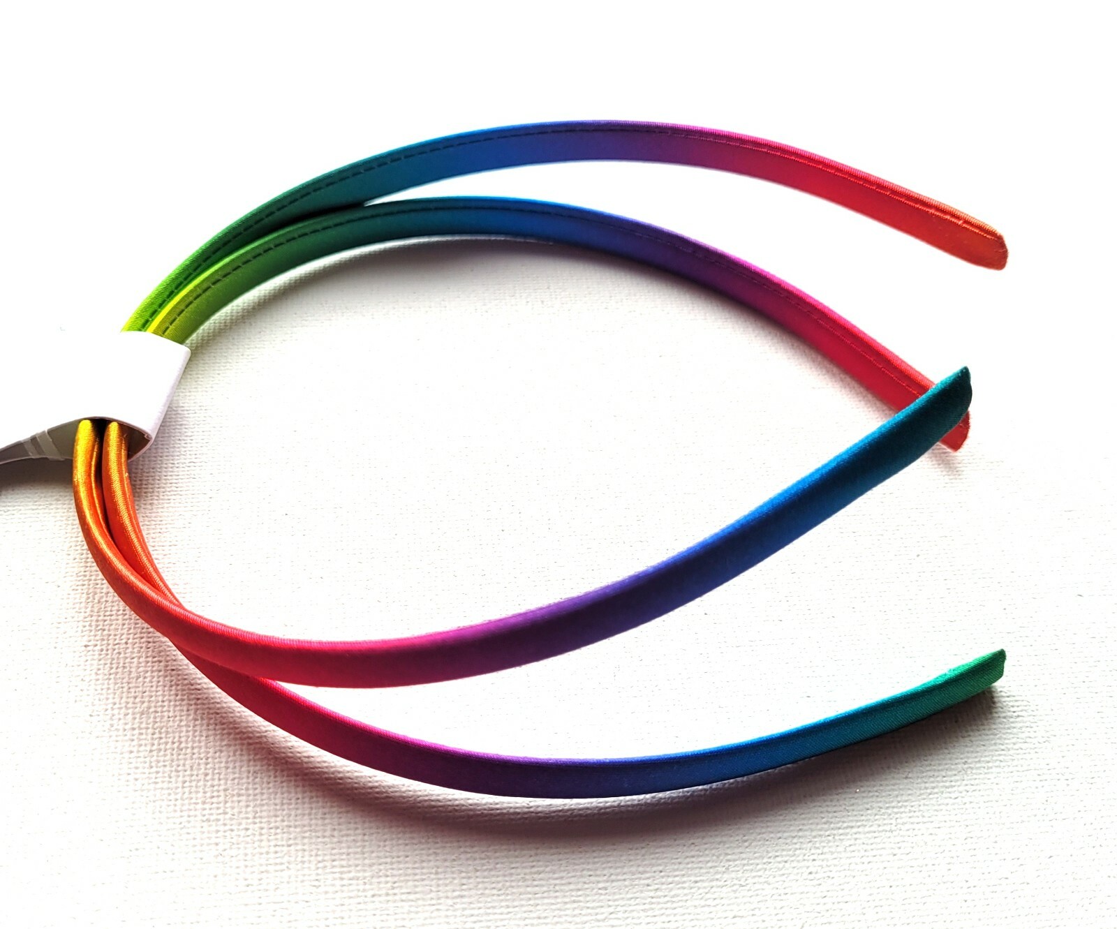 NEW 2 Pack Rainbow Fabric 1cm Aliceband Headband Womens Fashion Hair UK