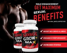 Savage Grow Max 60 capsules Male Enhancement Supplement 1000mg 2 Pack