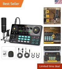 Podcast Equipment Bundle Audio mixer All-in-One Podcast Production Studio wit...