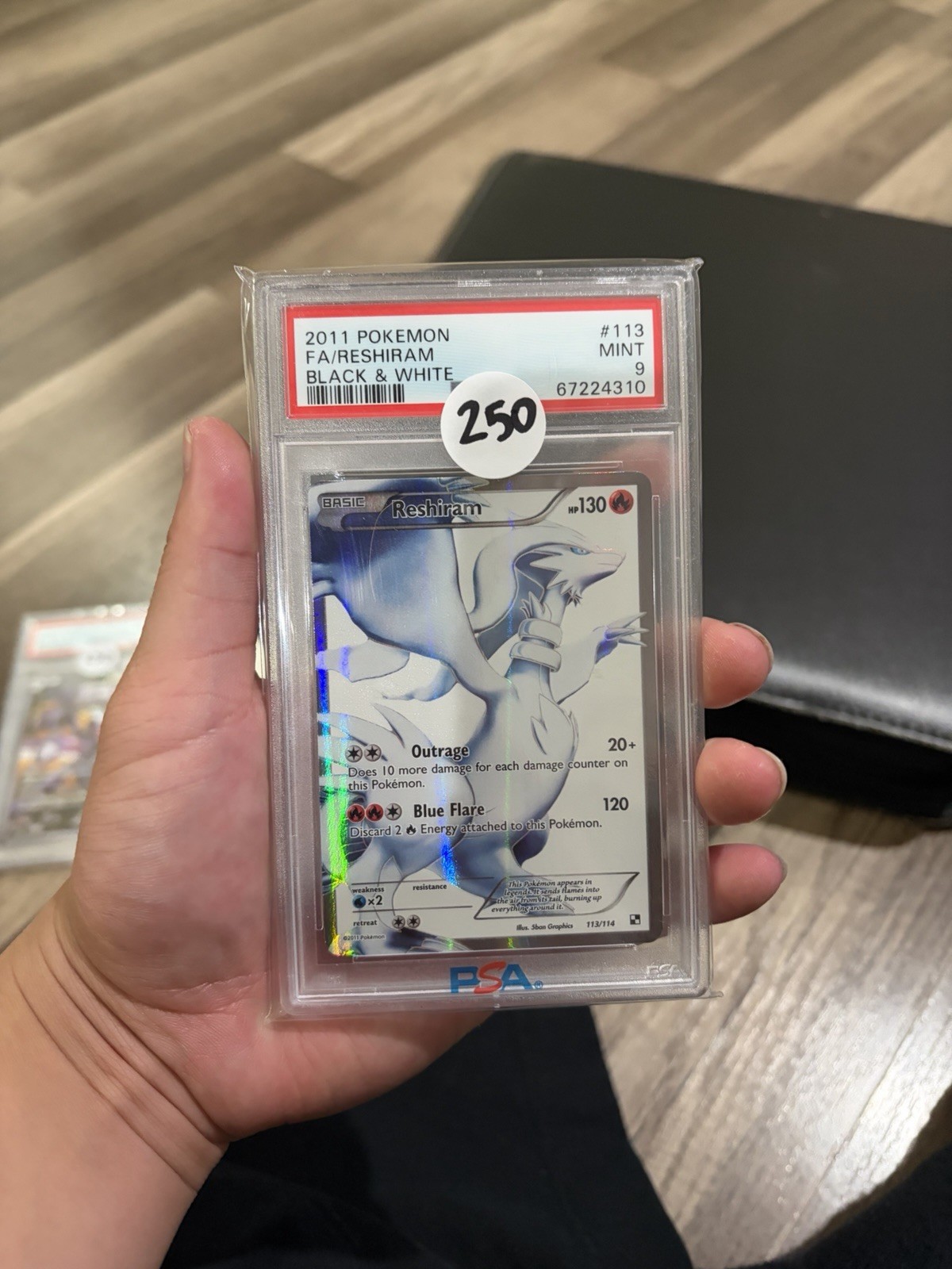 Pokemon TCG Reshiram Black and White Full Art Ultra Rare Card 113/114 PSA 9