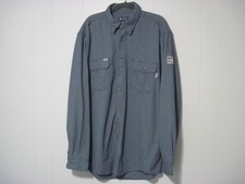Tyndale FR Button Shirt Mens 2XLN Blue 9 CAL CAT 2 HRC Flame Resistant ARC USA