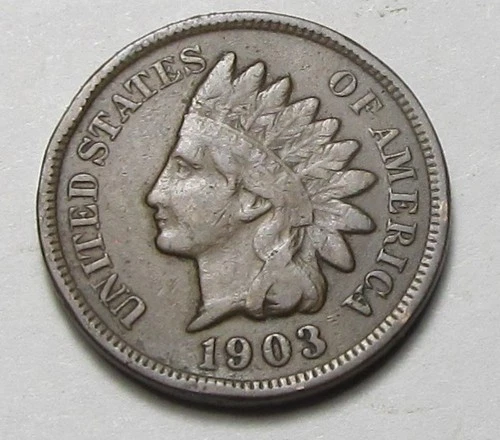 1903 INDIAN HEAD CENT,MOST OF LIBERTY, VERY NICE COIN!!!!(A9)