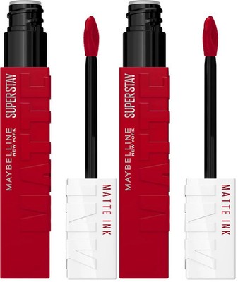 Super Stay Matte Ink Liquid Lipstick Pioneer Blue Red Long Lasting 16H 2 Pack