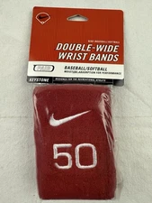 Vintage Nike Swoosh 50 Two Wristbands red White Swoosh New sealed rare baseball