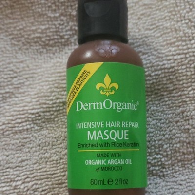 DermOrganic Intensive Hair Repair Masque Rice Keratin Argan Oil 2 fl oz