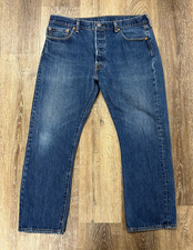 Levi's 501 Button Fly Pants Jeans Mens 36x28 Blue Denim Original Fit Straight