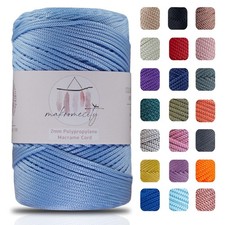 Polyester Macrame Cord 2mm x 250 Yards 750 Feet Baby Blue Crochet Crafts Rug