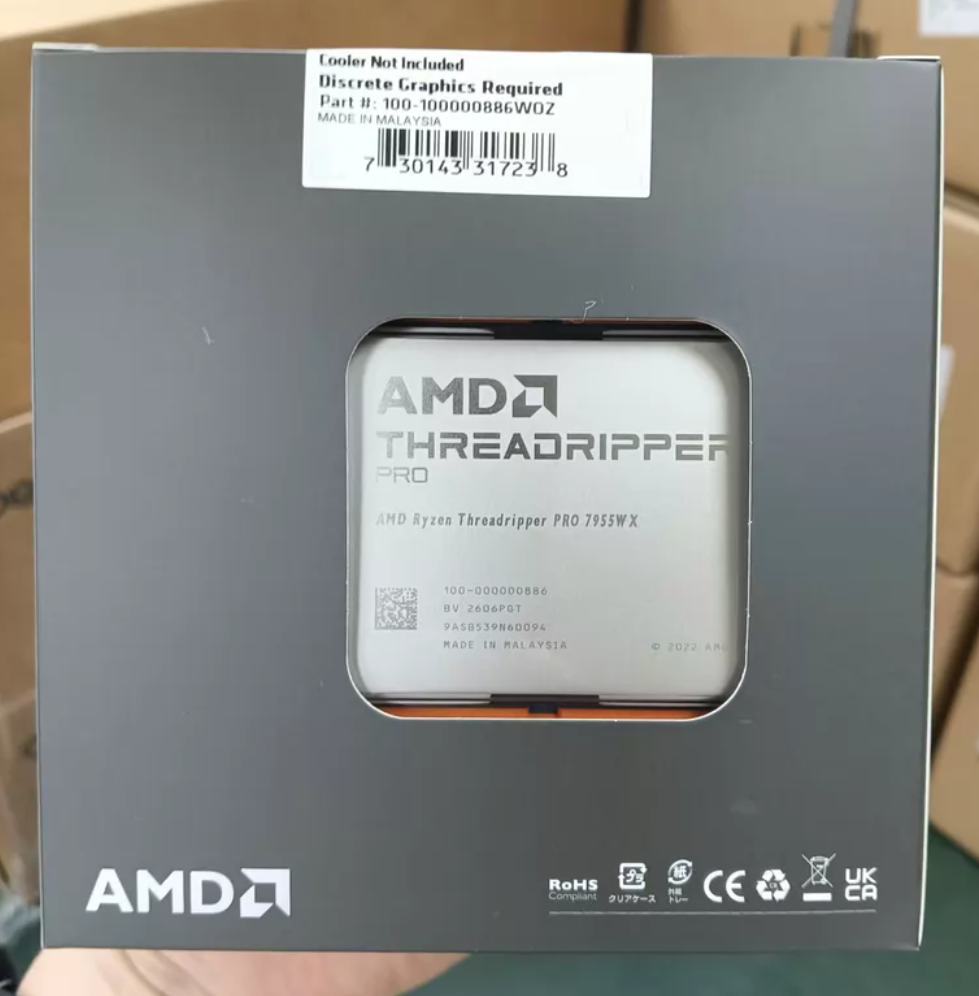 AMD Ryzen Threadripper PRO 7955WX 16-Core 32-Thread 5.3GHz sTR5 CPU ...