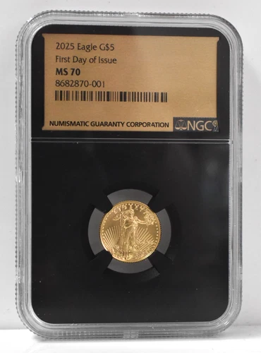 2025 $5 1/10 oz Gold American Eagle NGC MS 70 First Day of Issue