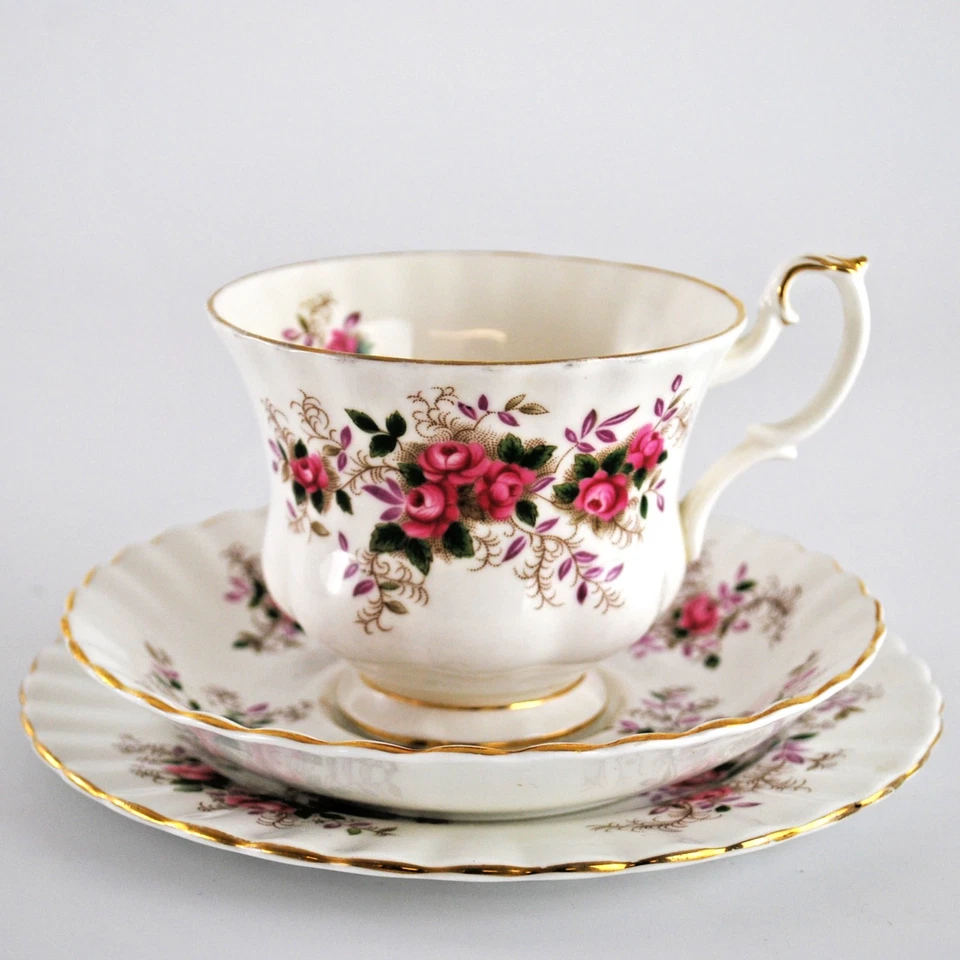 Royal Albert Lavender Rose Tea Trio Cup Saucer Plate Vintage 1970s - Image 2 of 4