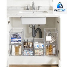8 Pack Clear Pull-Out Under Sink Organizer Se...