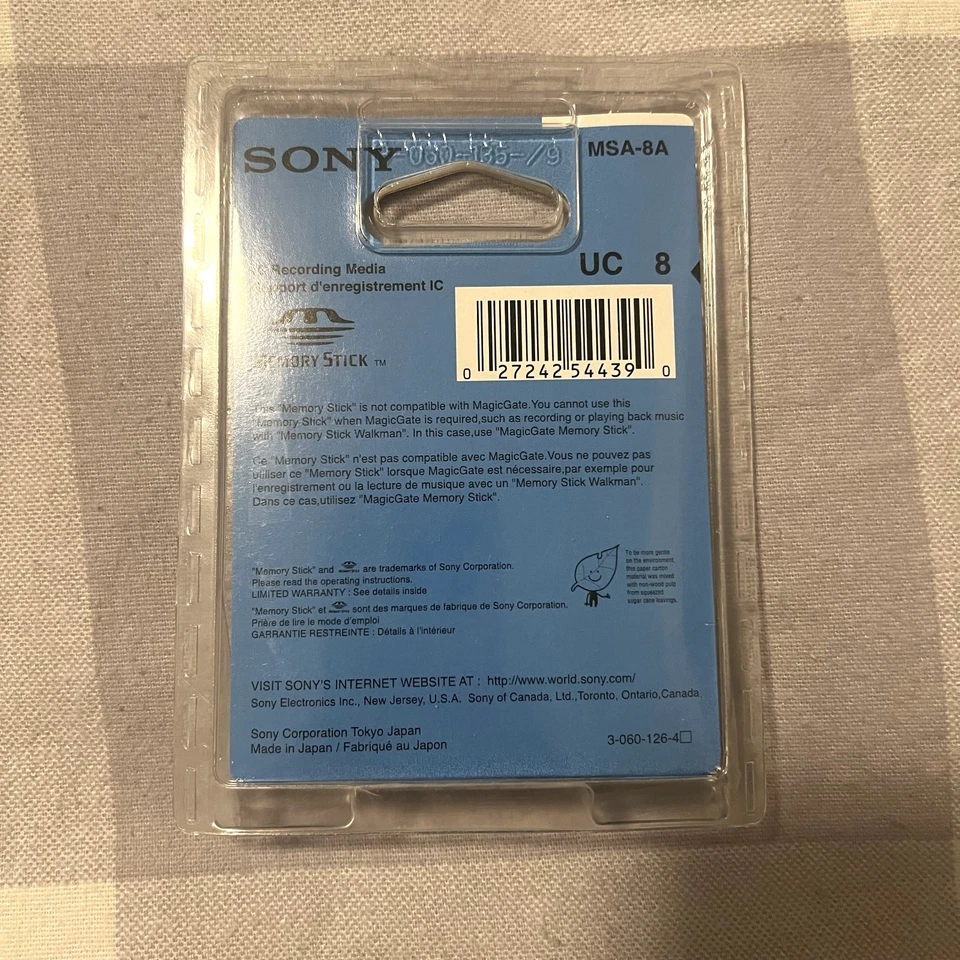 Genuine Sony 8MB Memory Stick MSA-8A - NEW - Image 2 of 2