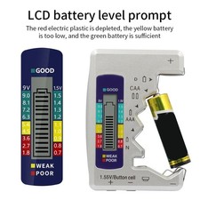 Digital Battery Tester for AA AAA C D 9V Battery Types with LCD Screen