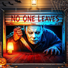 Halloween Garage Door Cover Banner 8X7 Ft, Halloween Single Garage Door Decorati