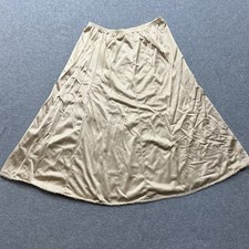 Vtg Wms M Vanity Fair Nude Half Slip Skirt Lace Trim Flared A-Line