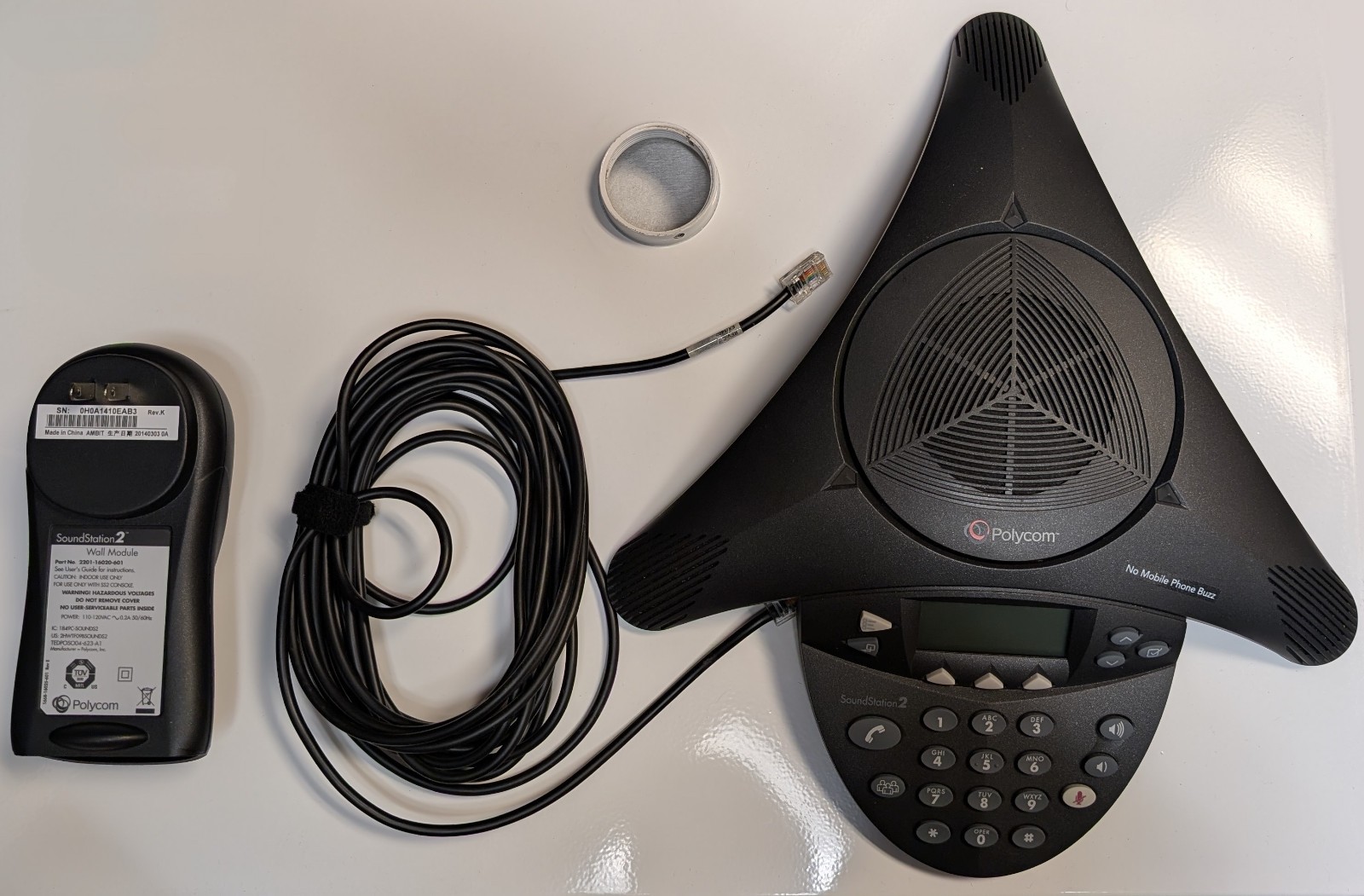 Polycom SoundStation 2 2201-16200-601 Conference Phone + Pow