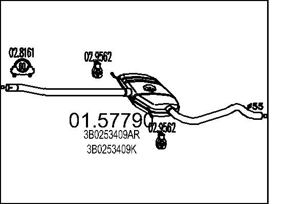 MTS MittelschalldäMpfer SchalldäMpfer FüR VW Passat Variant 3B6 3B5 3B3 3B2-image