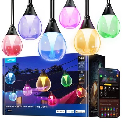 144ft Smart Outdoor String Lights Govee RGBWIC 45