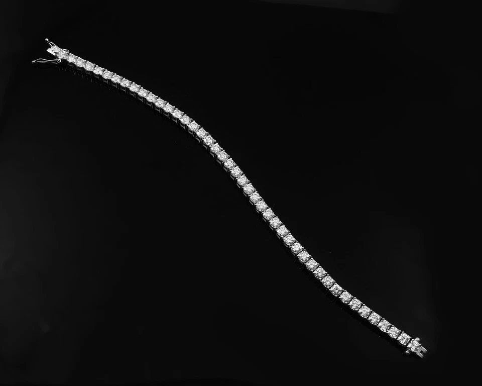 3 Ct F VS Lab Diamond Infinity Tennis Bracelet Round 14K White Gold Over 6.5" - Image 2 of 3