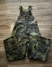 Liberty Bib Overalls Mens Green Camo Denim Workwear Hunting USA 