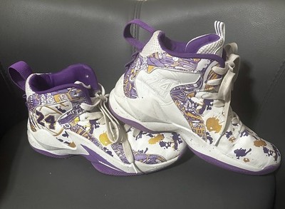 Purple & Gold 24 Slam Dunk Anime Inspired High Top Graffiti Basketball Sneakers