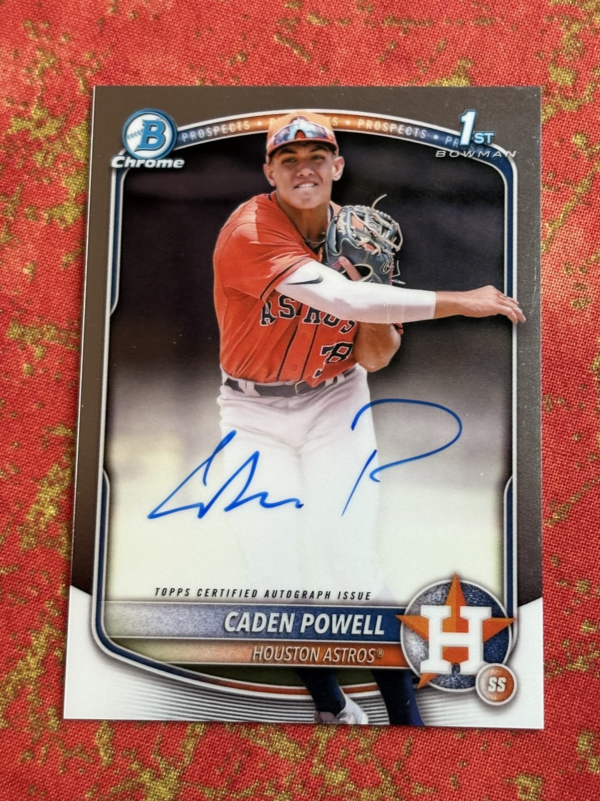 2025 Bowman Chrome Caden Powell Auto #CPA-CPO 1st Prospect Houston Astros