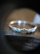 Vtg 14k White Gold / .08CTW Earth Mined Diamo...