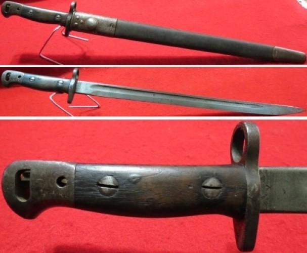 British Pattern British Pattern 1907 Wilkinson Made Long Blade Bayonet & Scabbard, King ...